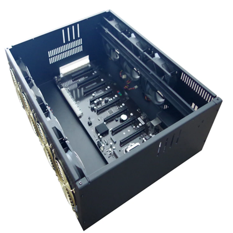 Special Price 8-GPU ATX Form Factor Aluminum Alloy Server Case 4Gb DDR3 RAM Computer Cases & Towers with 8-GPU Chassis and Fan