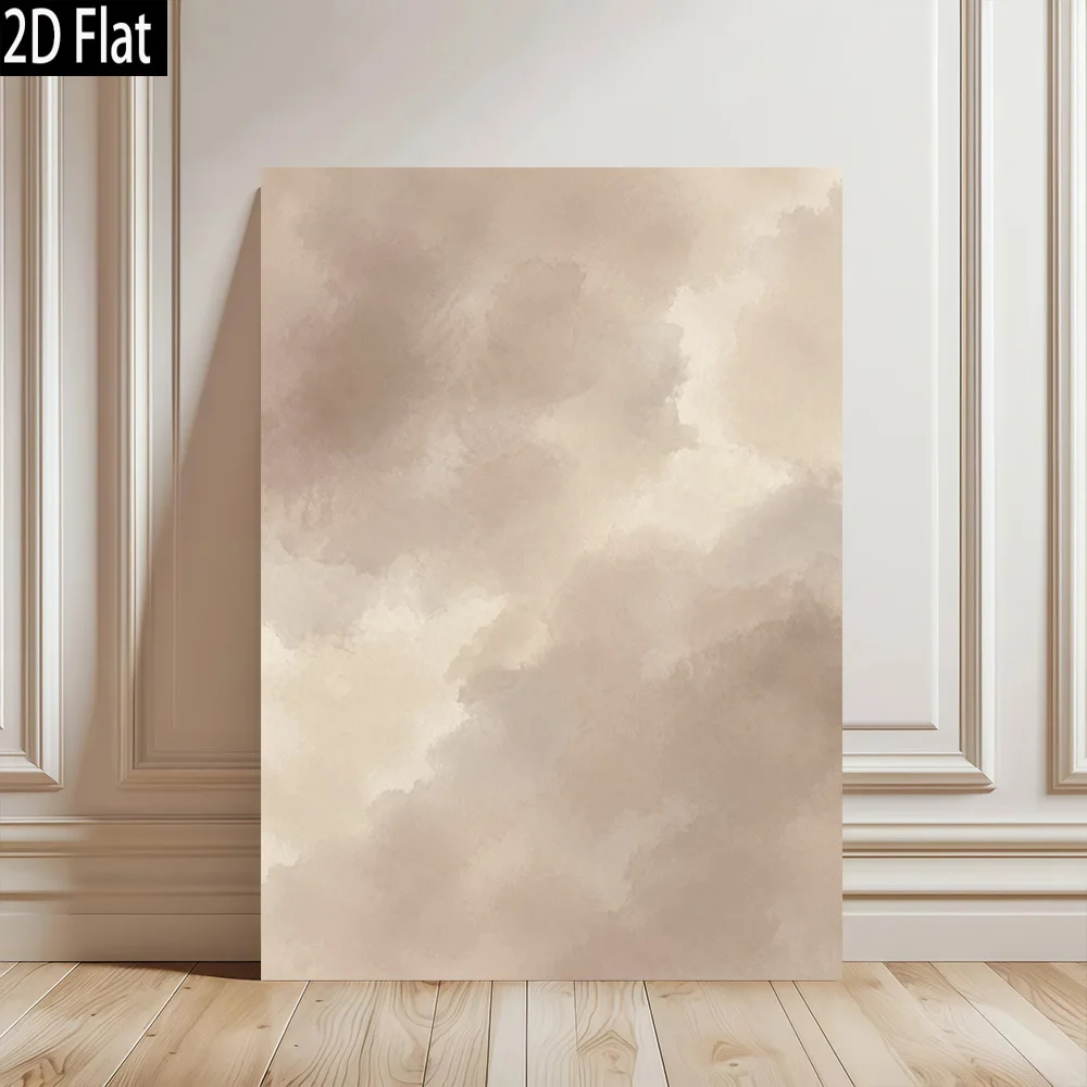 2D Flat, 2D Flat 1pc Soft Beige Clouds Abstract Art Modern Retro Frameless Canvas Wall Art High Quality Printed Poster for El