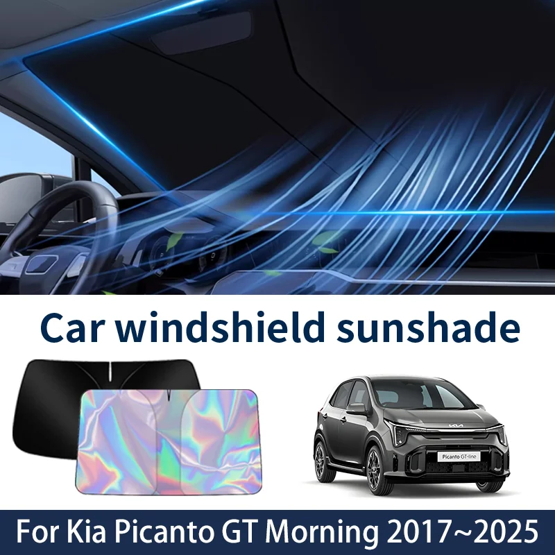 

Front Windshield Sunshade For Kia Picanto GT Morning 2017~2025 2024 Car Sun Visor Heat Insulation Summer Cooling Accessories