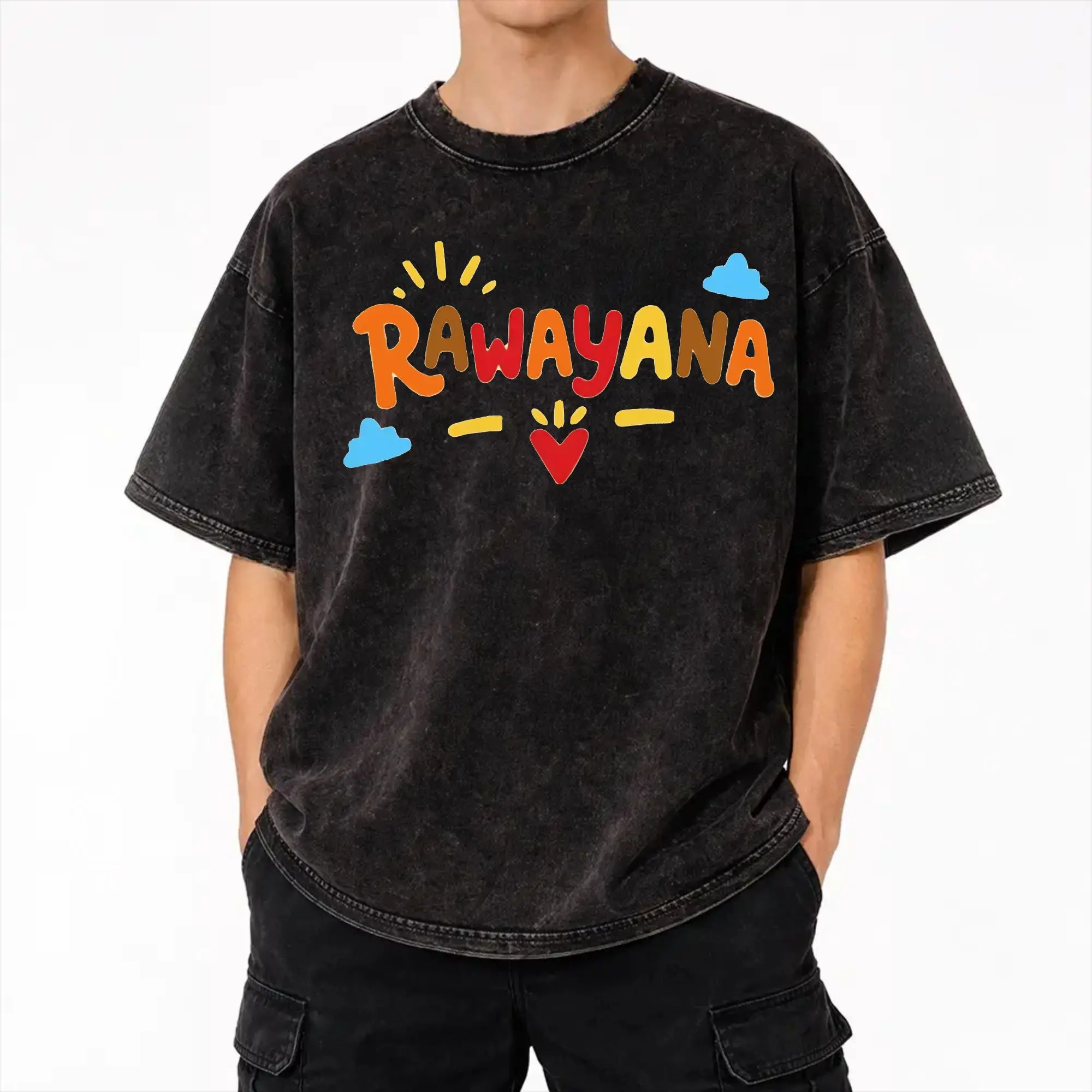 Rawayana ¿Donde Es El After? 2026 Album Washed Shirt Outfit Oversize T-Shirt  for Men Women Tees
