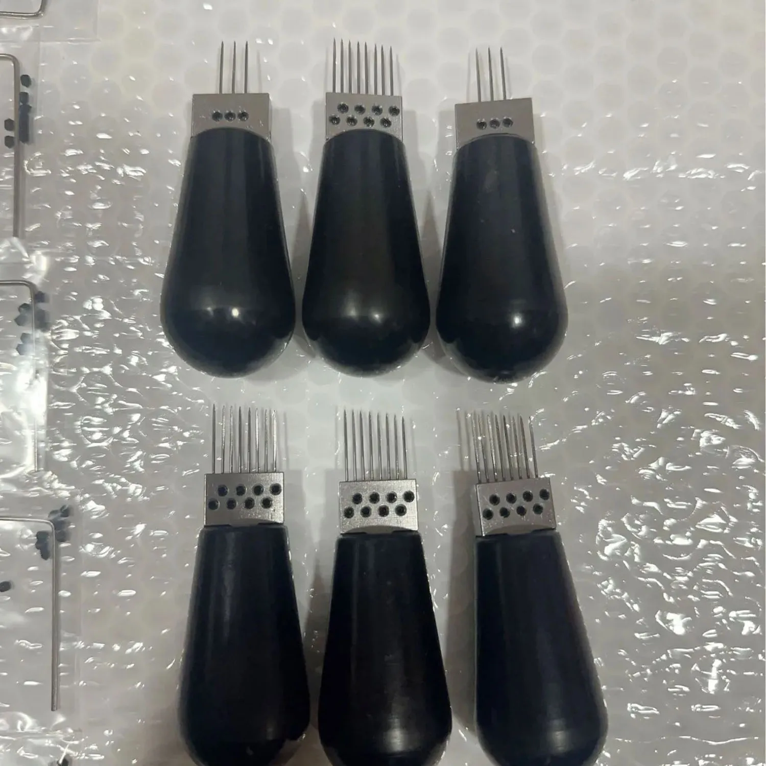 Otto aghi Strumenti per aghi per iniezione multipli per capelli per toupet, creazione e riparazione della testa di allenamento