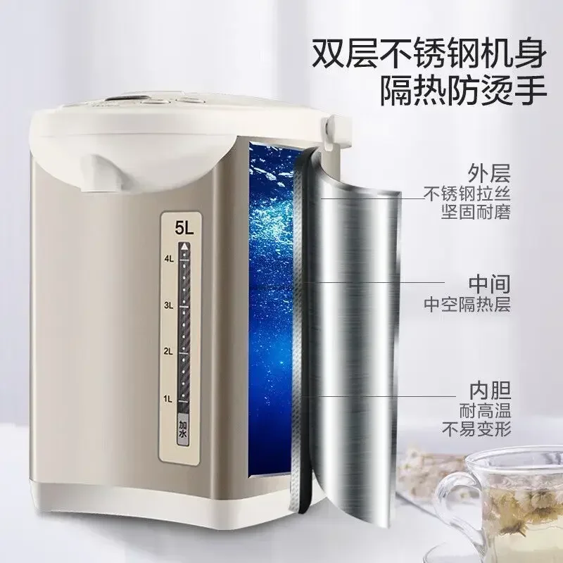 5-liter large-capacity hot water kettle. 304 stainless steel. Thermostatic boiling water. Automatic electric hot water bottle.