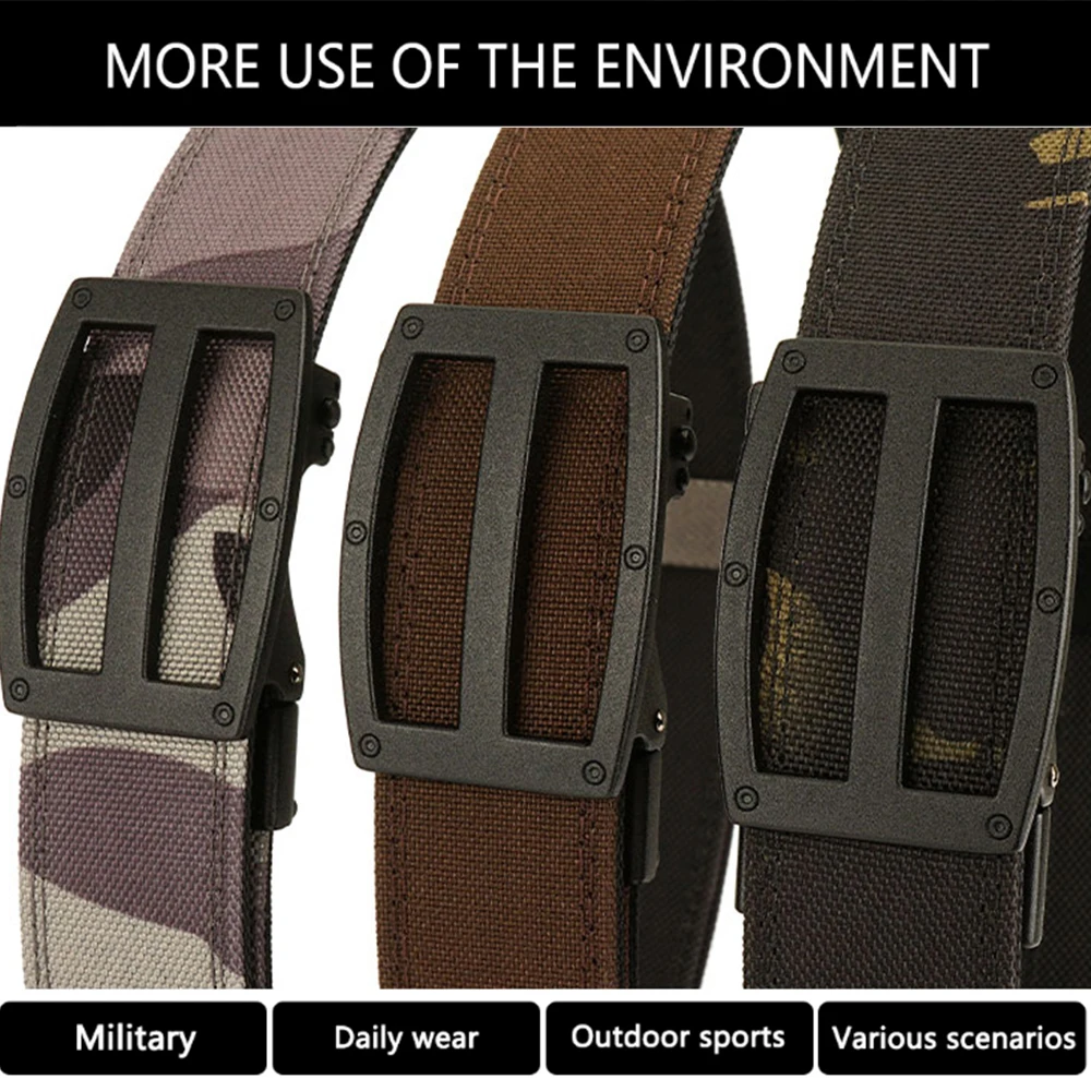 TUSHI cinturón táctico militar genuino oficial para hombres, hebilla automática de aleación, cinturón de servicio para hombres, nailon 1100D,