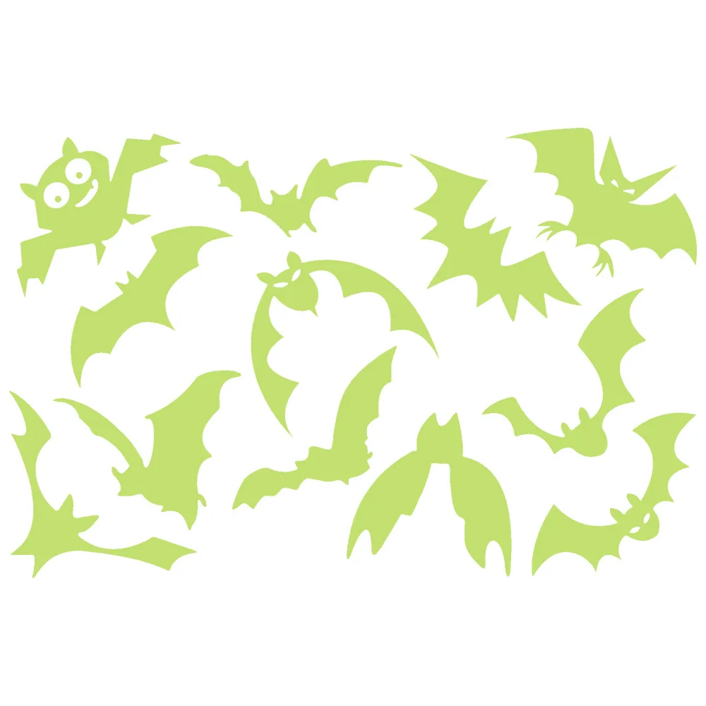 Nightlight Bat Stickers Halloween Wall Stickers Festival Supplies Horror Theme Party Decoration Living Room Bedroom Sticker - view 3