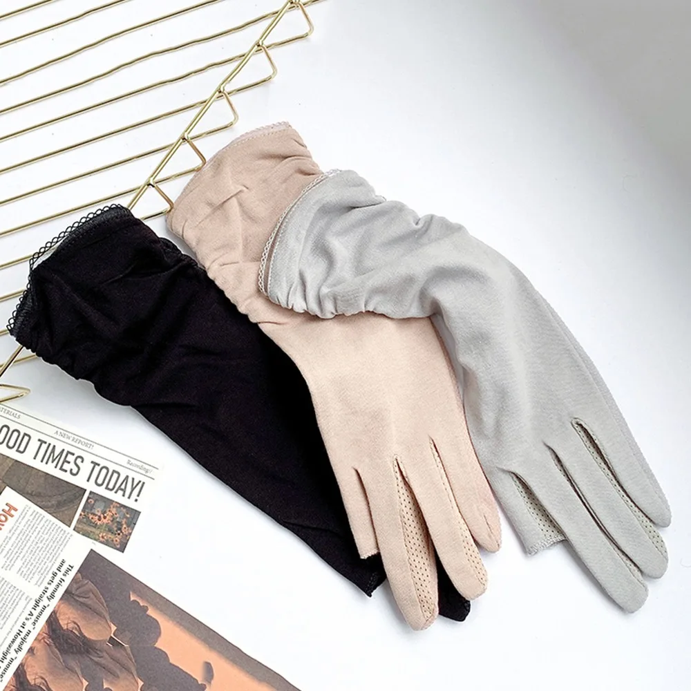 

Anti-UV Women Sunscreen Gloves Lengthen Breathable Sun Protection Riding Gloves Touch Screen Thin Summer Driving Mittens Outdoor
