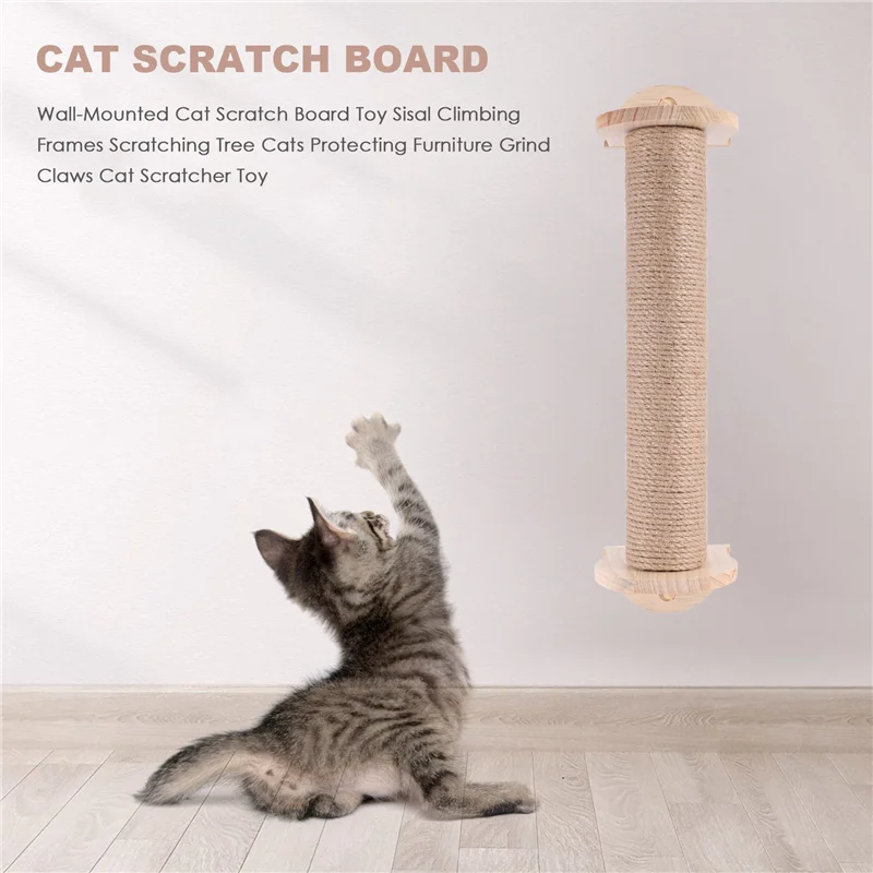 

AT14 Wall-Mounted Cat Scratch Board Toy Sisal Climbing Frames Scratching Tree Cats Protecting Furniture Grind Claws Cat Scratche