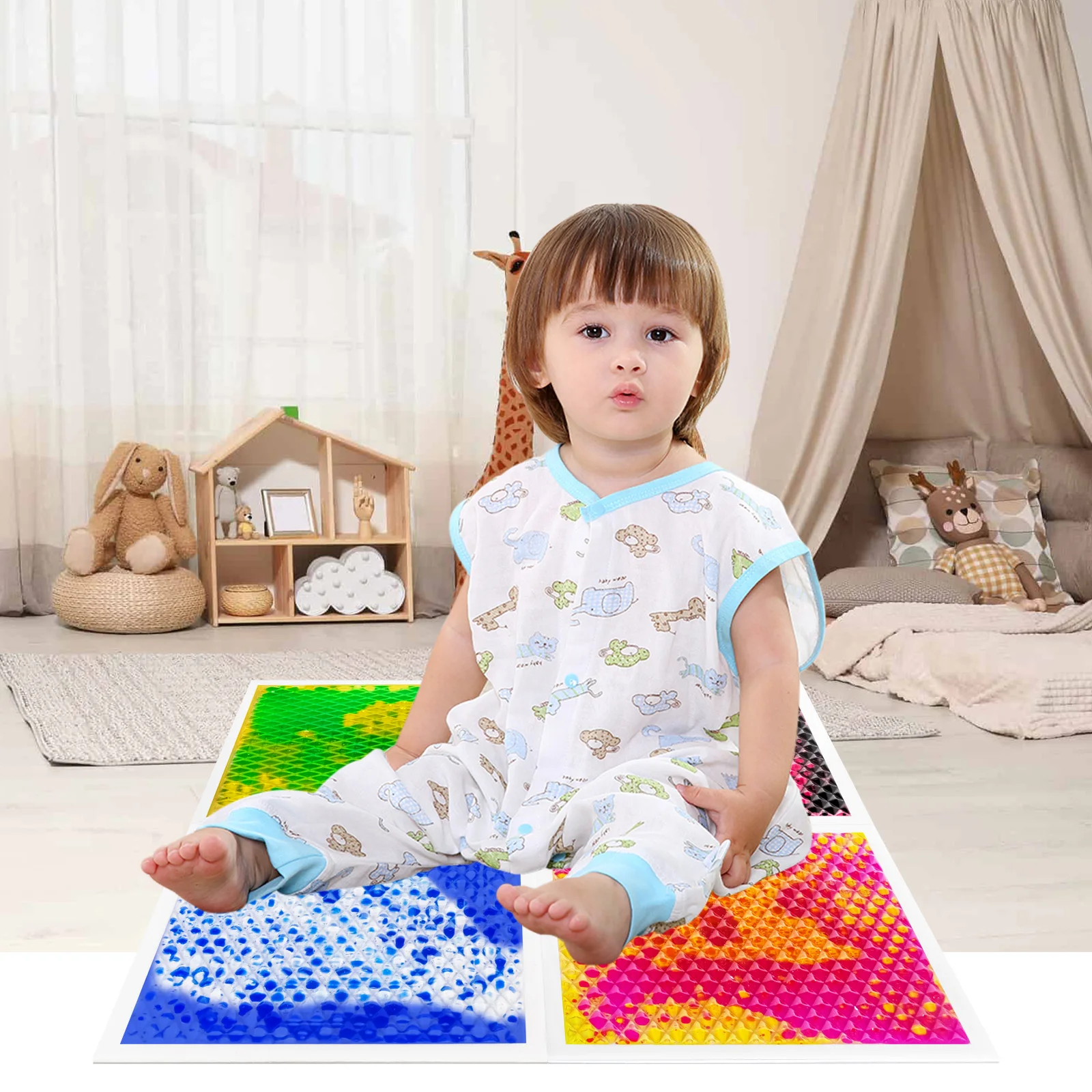 

Sensory Floor Tiles for Toddlers, Upgrade Your Sensory Room, Top Toddlers, 4 PCS