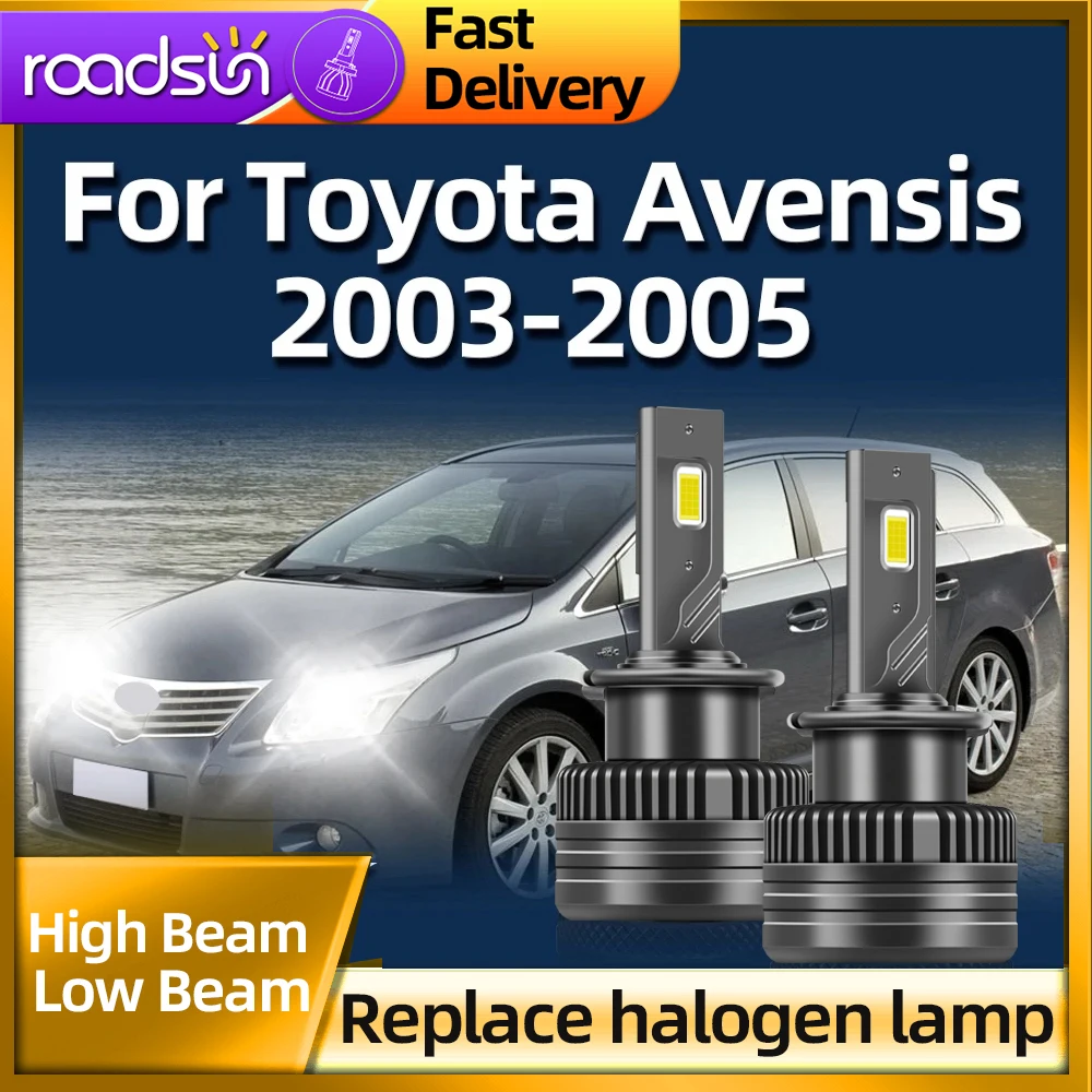 

Roadsun 2PCS LED Headlight D2S CSP 6000K White Car light headllamp For Toyota Avensis 2003 2004 2005