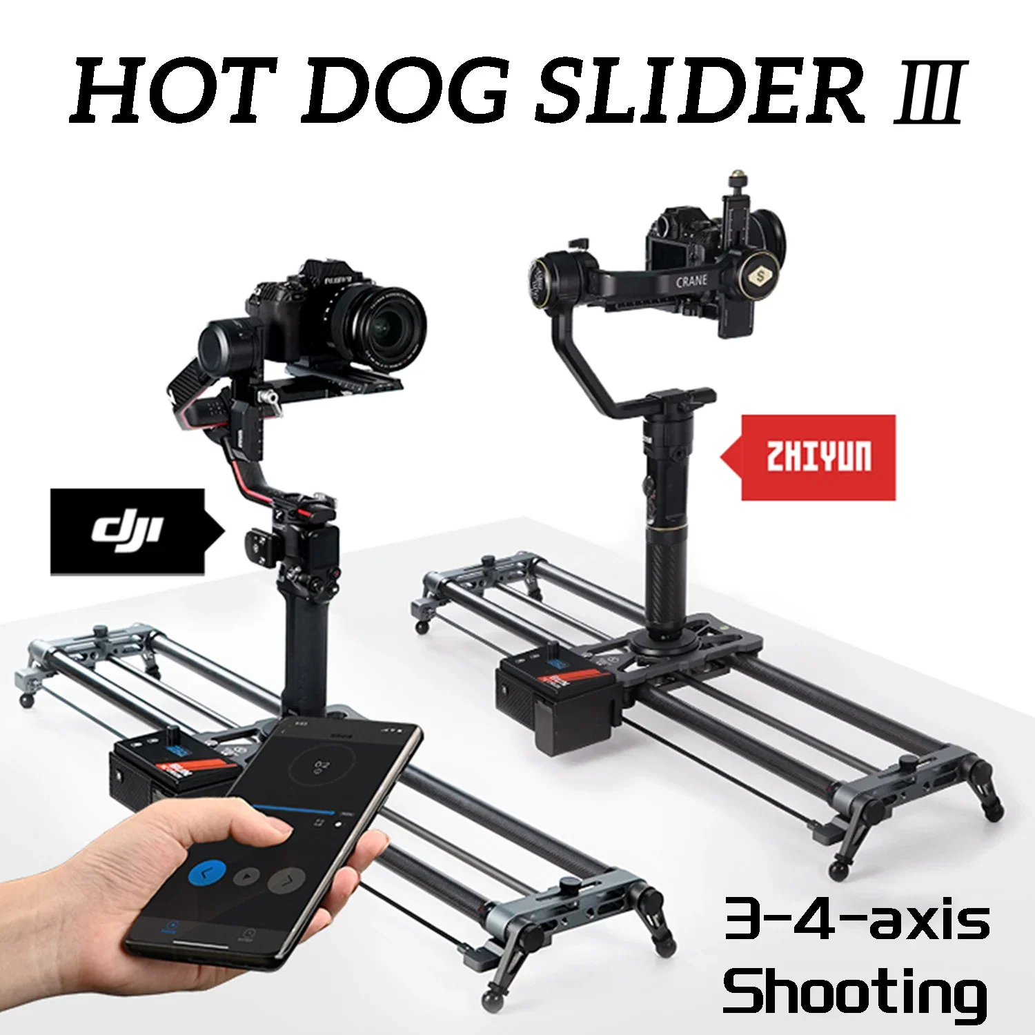 

YC Onion Hot Dog 3.0 60-120CM Slider Motorized Rail Dolly Low Noise Motor App Control Stabilizer Rail for Camera Video Shooting