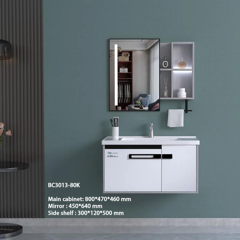 80CM 싱크 럭셔리 스토리지 가구 무료 서 현대 디자인 화장실 페인트 세면대 Evkur 욕실 캐비닛