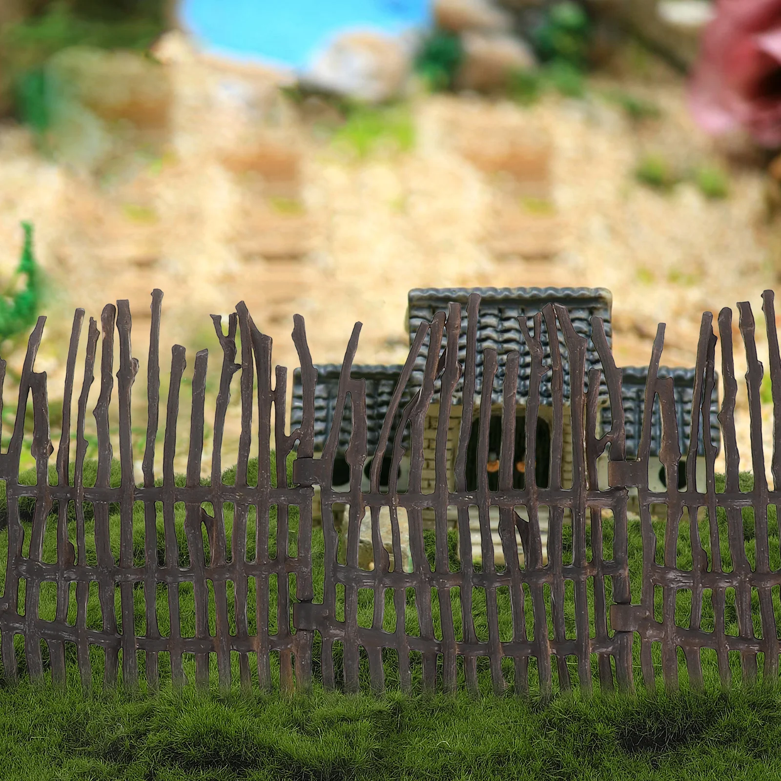 

4Pcs Miniature Fence Realistic Wood Picket Fairy Garden Fence Kit for DIY Landscape Decoration Mini Garden Accessories Micro