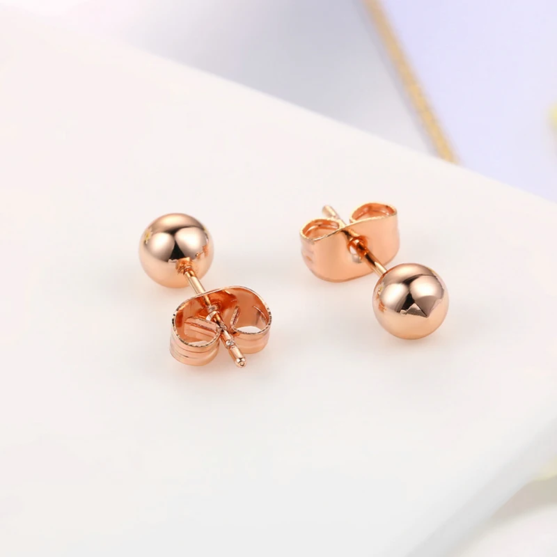 Simple Style Small Bean Rose Gold Color Color Sutd Earrings Fashion Jewelry ZYE422 ZYE445