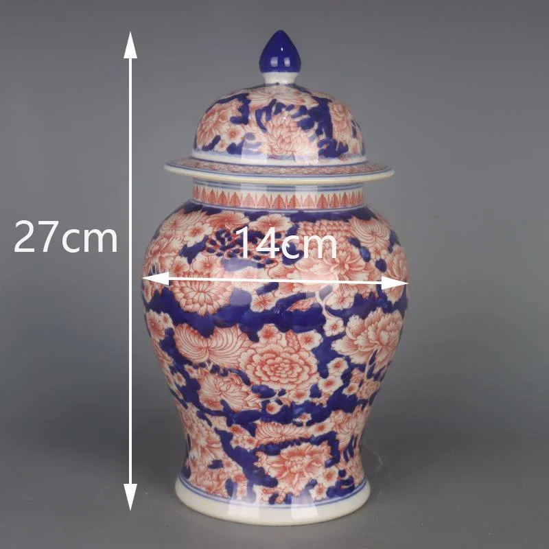 Qing Dynasty Peony Antique Chinese Famille Rose Vase Blue And White Red Porcelain Rose Vase Tall Vase Rose Canton