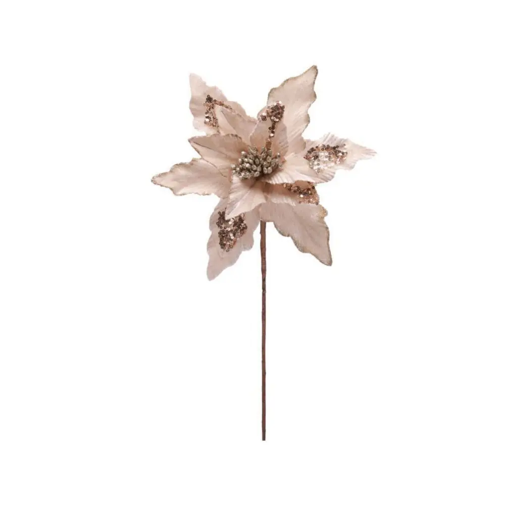 

4 Colors Hanging Glitter Xmas Flower Unique Beautiful Artificial Christmas Flower DIY Simulation Handmade Flowers Wedding