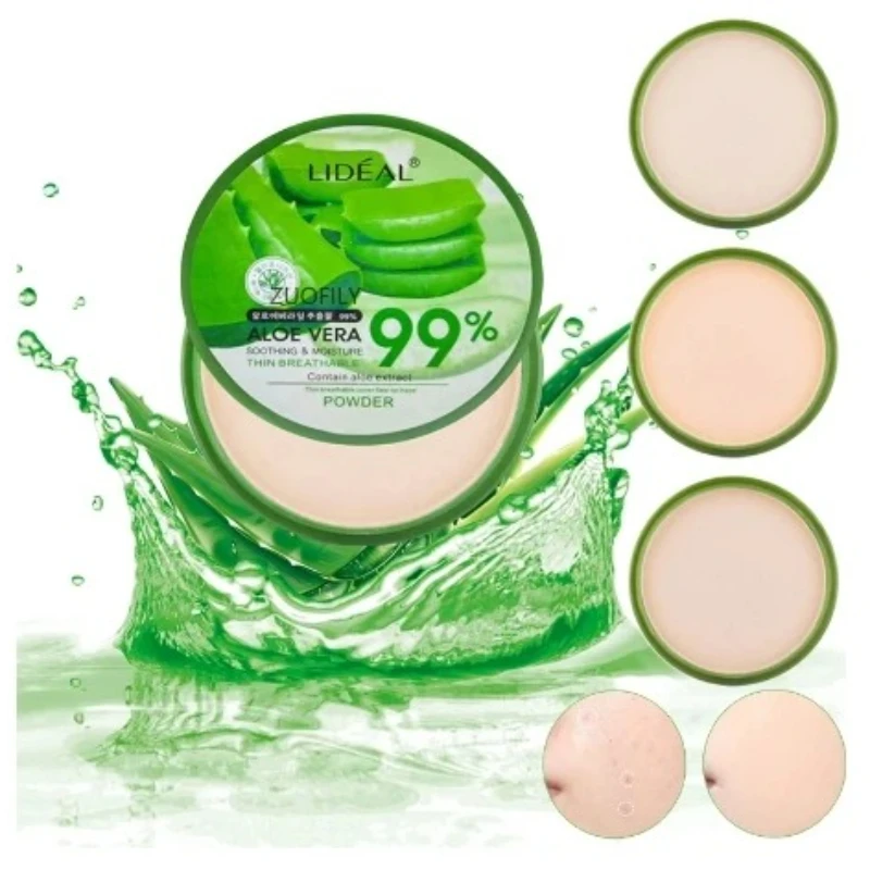 Foundation Makeup 99% Aloe Vera Softening Powder Waterproof Moisturizing Concealer Foundation Make Up Face Contour Powder Brush