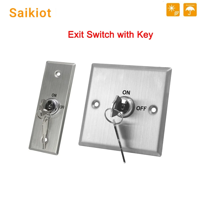 

Saikiot Exit Switch with Key Lock Push Button Electrical Access Control Electrical Key Lock Button Stainless Steel Exit Switch