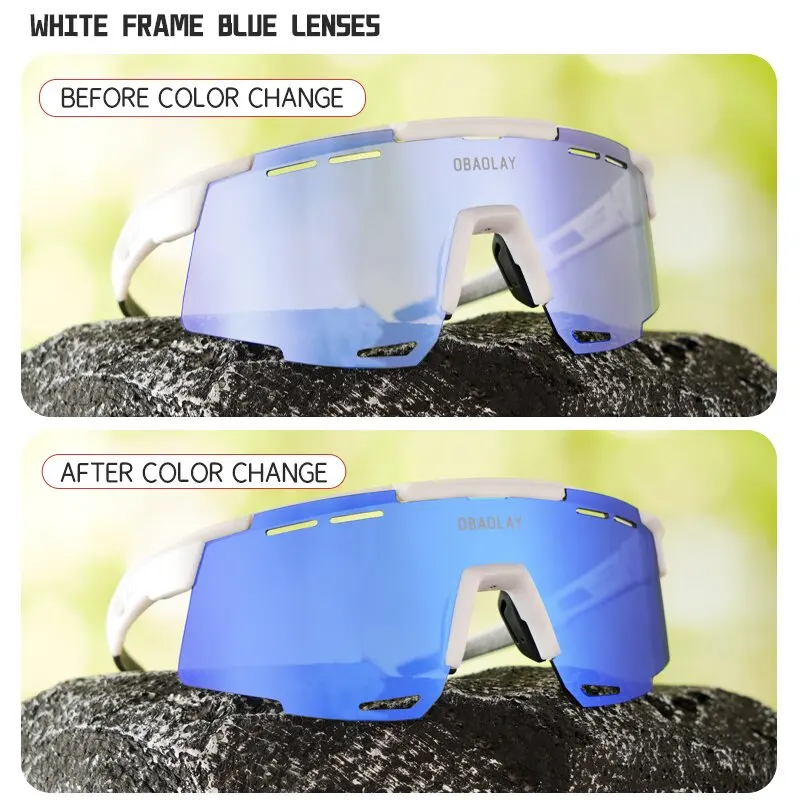 Photochromic Sports Glasses for Men and Women, Colorful Cycling Glasses, Running Sunglasses Outdoor Fashion, UV400 protection