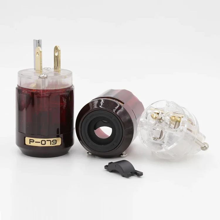 Para P-079 C-079 IEC + P079 24k pozłacana wtyczka zasilania amerykańskiego + złącze zasilania IEC Hifi DIY C079 wtyczka zasilania