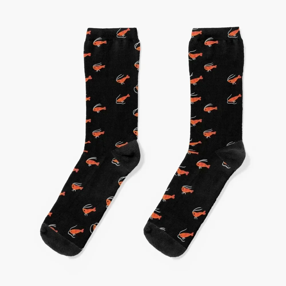 

Flying cherry shrimp Socks golf christmas stocking snow Socks Man Women's