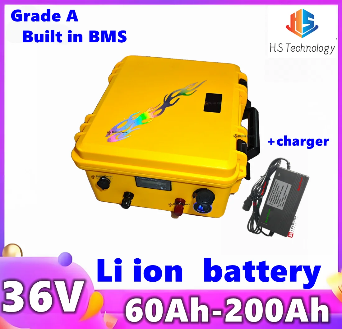 

36V Lithium Ion 80Ah 60Ah 100Ah 120Ah 150Ah 160Ah 200Ah Battery for 3500W Inverter Outdoor Camping，Trolling Motor fishing Boat