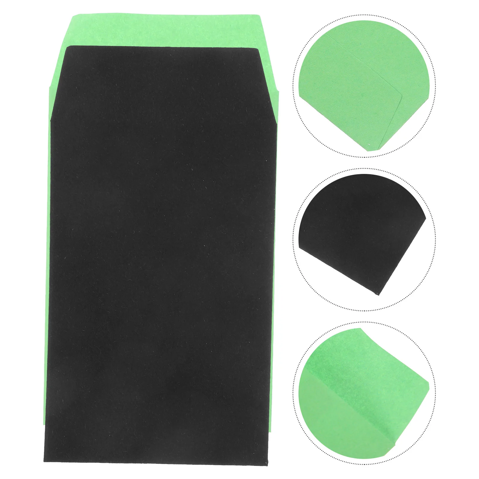 

100 Pcs Black and Green Envelope Bags Coins Small Money Envelopes Kraft Paper Tip Tiny Storage