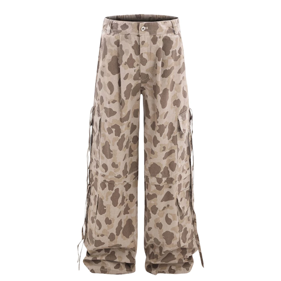 

Винтажные камуфляжные брюки-джоггеры, мужские уличные брюки в стиле панк Y2k, повседневные брюки, мужские Harajuku, новинка 2025, мешковатые широкие брюки-карго, мужские