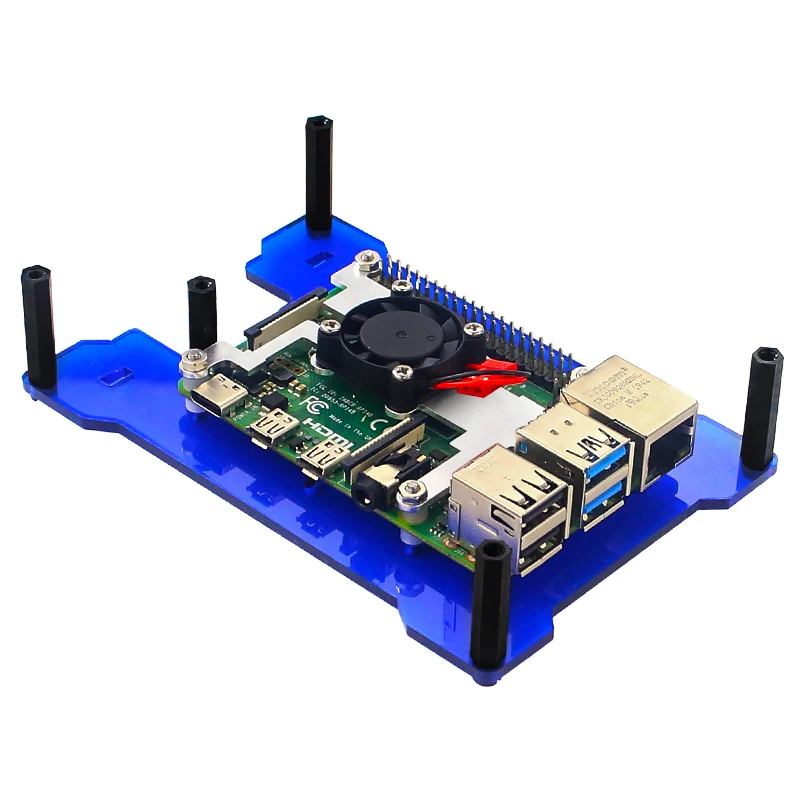 Raspberry pi 4 Polegada tela de toque display lcd hdmi-compatível monitor wih acrílico caso ventilador para raspberry pi 4 modelo b 3b + 3b