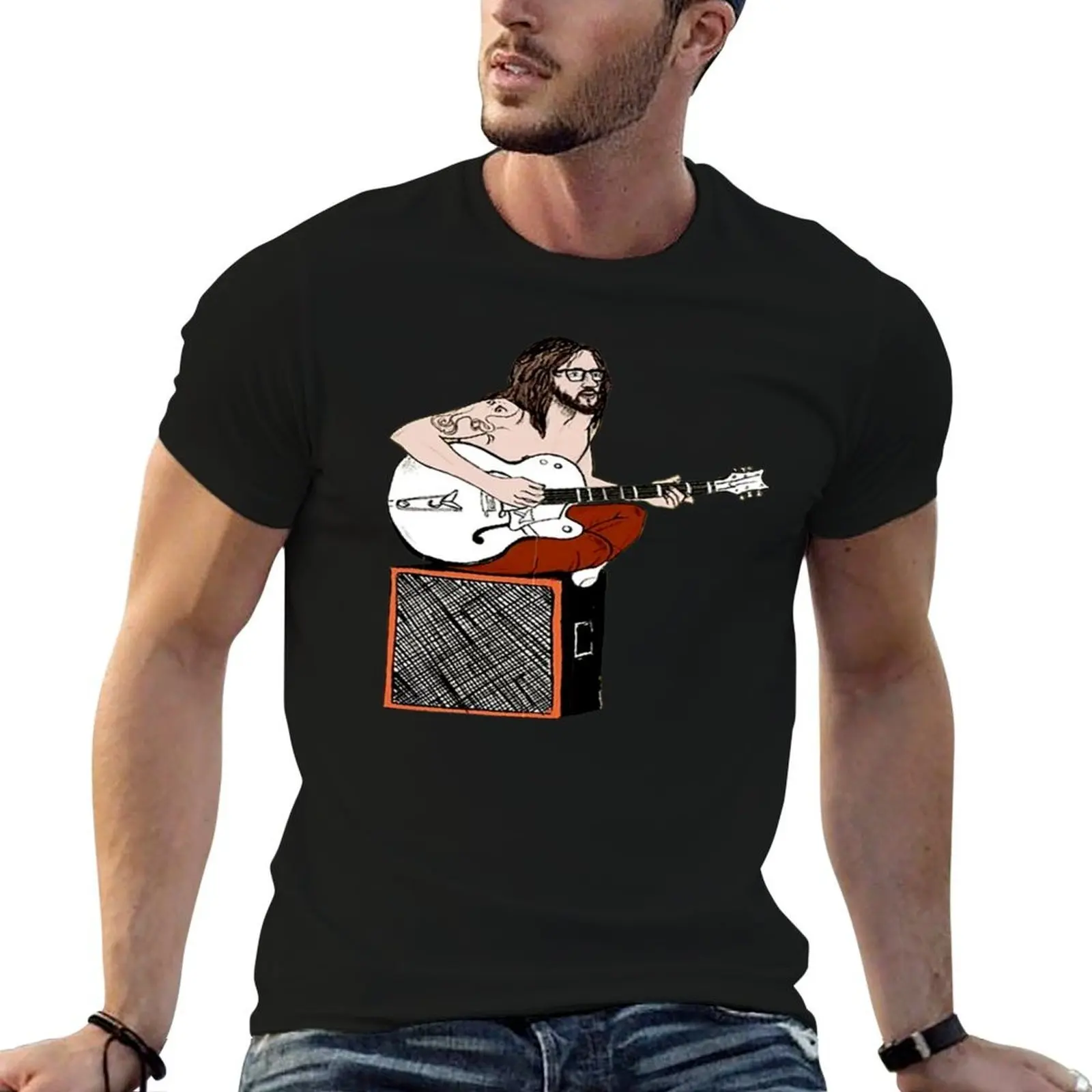 Camiseta John Frusciante, Camiseta Negra de Algodón Lisa para Hombre, Camiseta con Gráfico para Hombre, Camisetas de Algodón 100% para Hombre