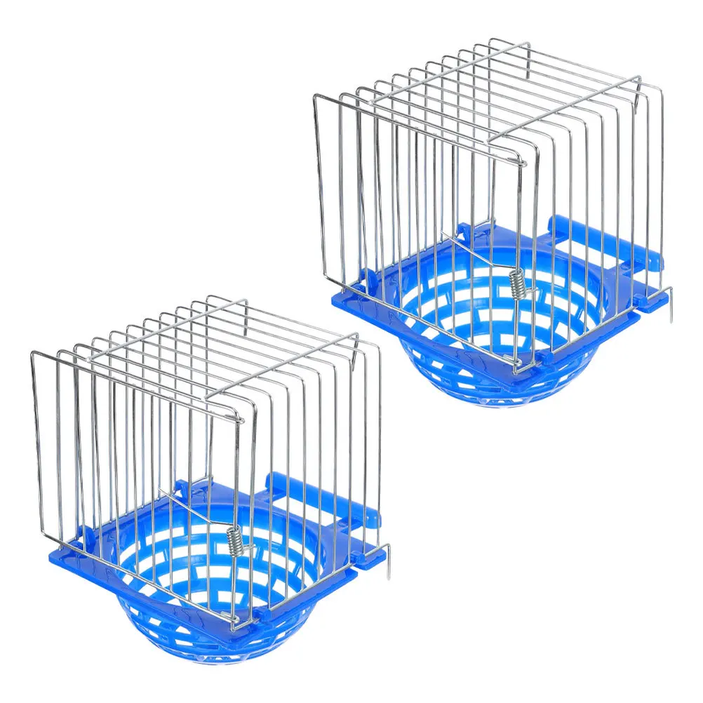 

2pcs Bird Nesting Box Iron Wire Plastic Durable Weatherproof Easy Install Ventilated Cage Nest For Parrots Canaries Pigeons