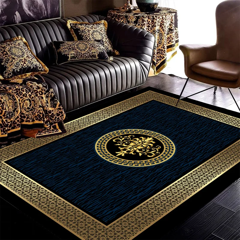 

Gorgeous Living Room Carpet Luxury Golden Bedrooom Decoration Rug Home Sofa Side Carpets Lounge Fluffy Soft Floor Mat Washable