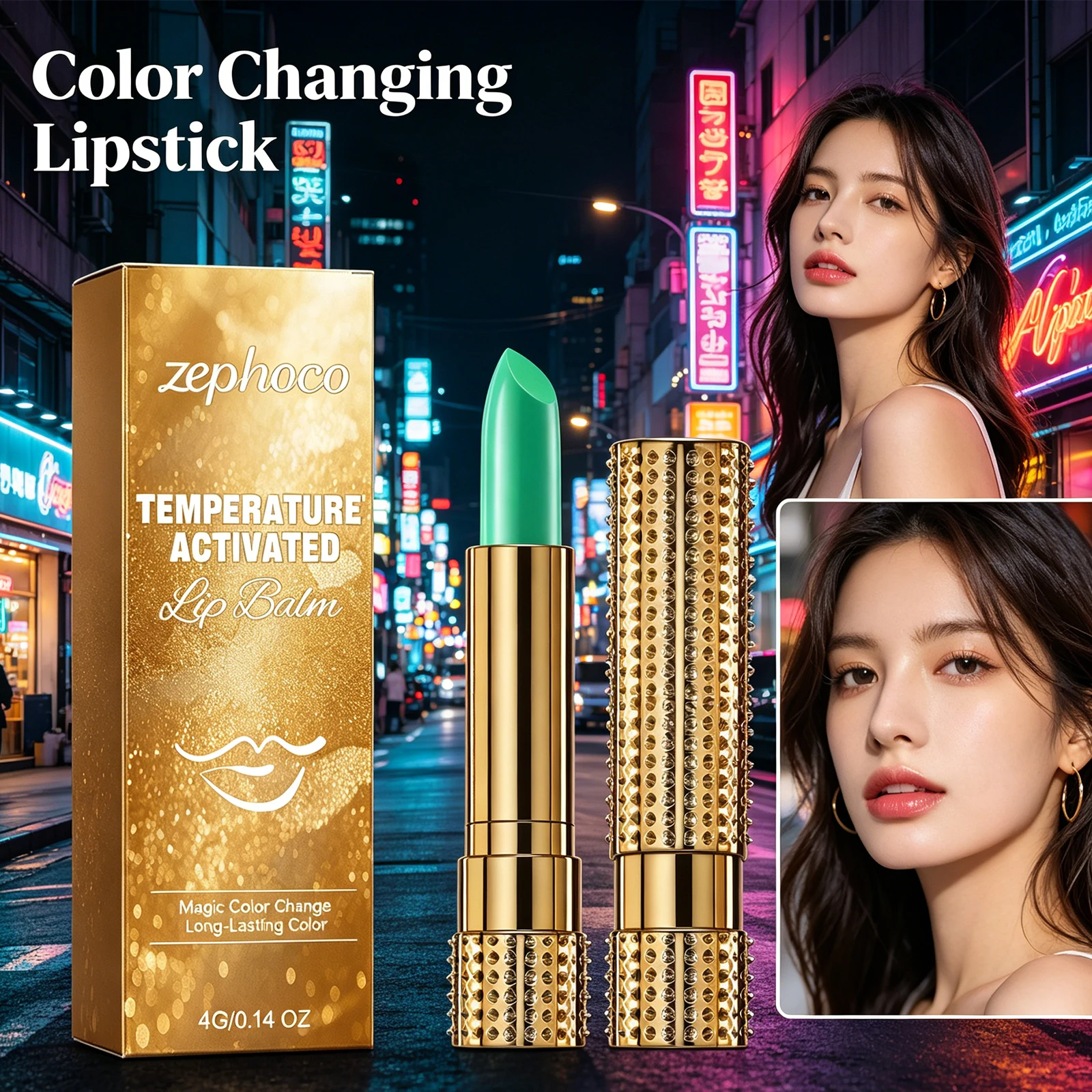 

Color Changing Lipstick Temperature Sensing Lip Balm Smooth Light Texture Non Stick Cup Long Lasting Lip Care Makeup Lip Mask