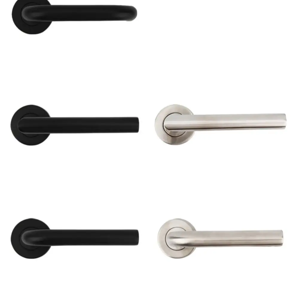 Simple Style 304 Stainless Steel Door Handle For Bedroom Study Room Passage Hardware Heavy Duty Metal Lever