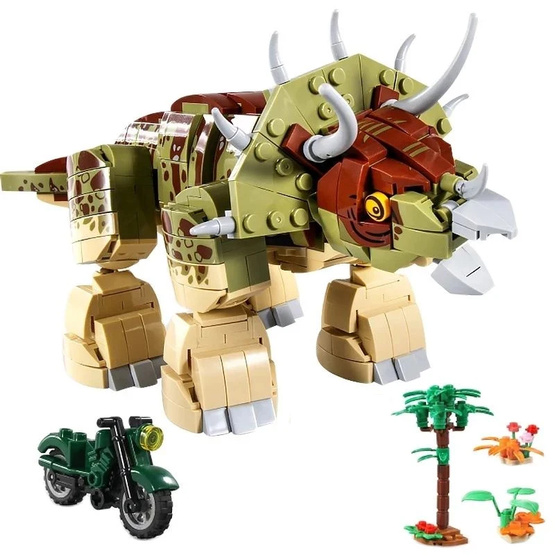 Jurassic Mech Dinosaur Robot Building Blocks City World Park Tyrannosaurus Triceratops Figures Bricks Children Toys Set Gifts