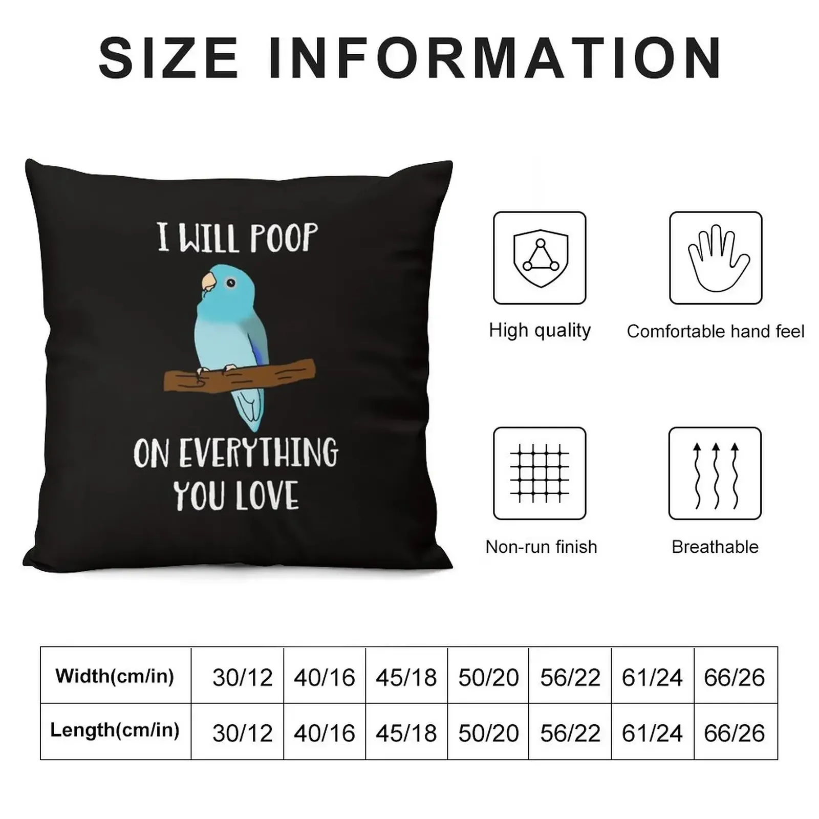 i will poop on everything you love - blue fallow parrotlet Throw Pillow Christmas Pillows Bed pillowcases pillow