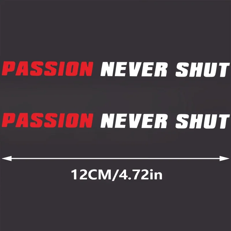 

Набор из 2 наклеек на стеклоочиститель "PASSION NEVER SHUT", матовые водонепроницаемые виниловые наклейки для мотоцикла, для маскировки царапин на кузове