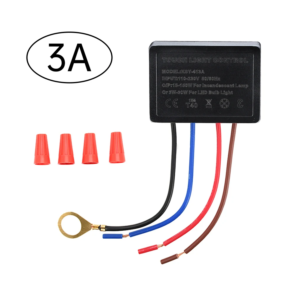 Touch Dimmer Switch for Table Lamp with 4-Stage Brightness Control Easy Install Waterproof Touch Light Sensor Module