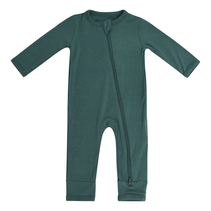 2023 Baby Romper Bamboo Fiber Baby Boy Girl Clothes Newborn Zipper Footies Jumpsuit Solid Long-Sleeve Baby Clothing 0-24M