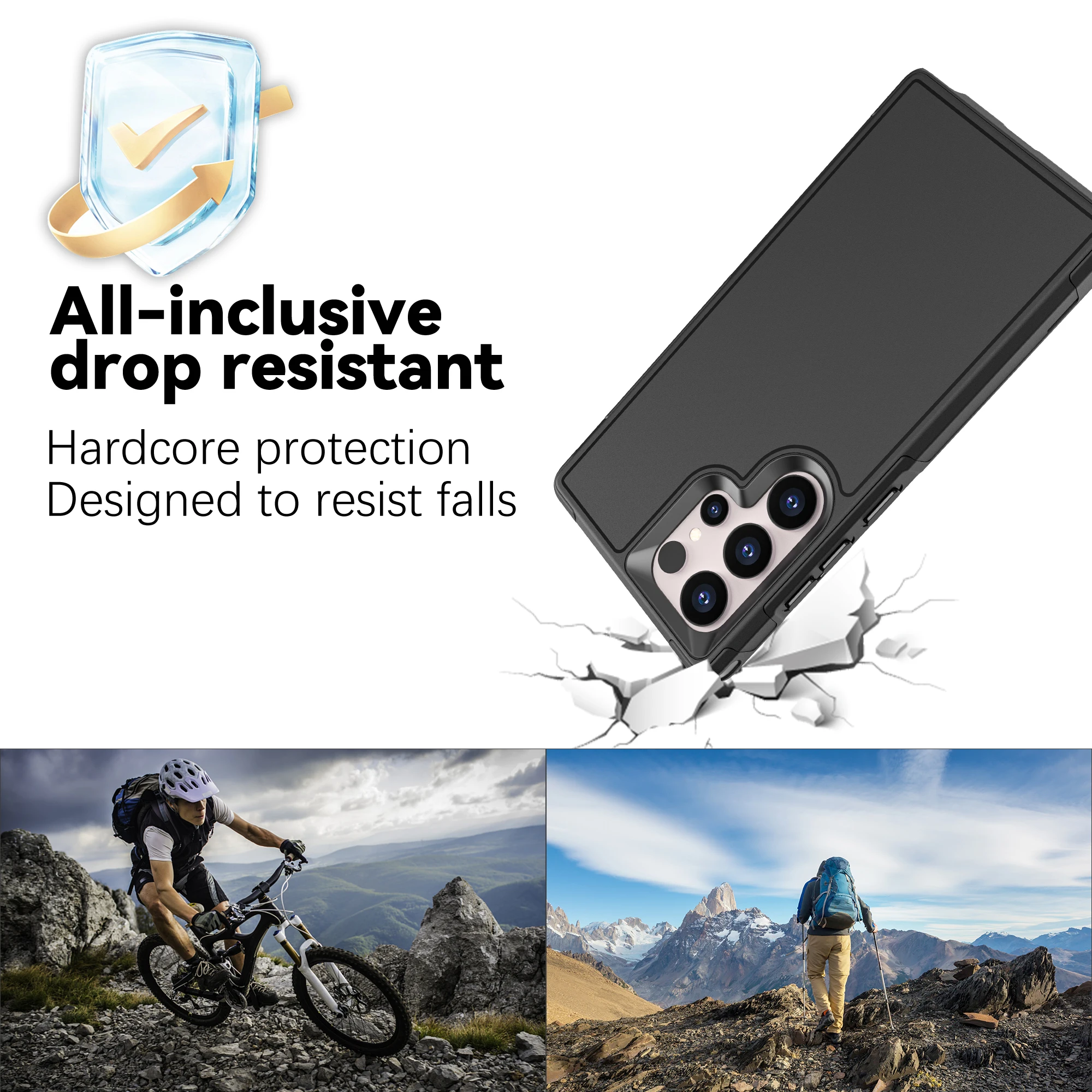 حافظة حماية متينة مضادة للخدش لهاتف سامسونج جالاكسي S25 FE 5G S22 S24 Ultra S23 Plus