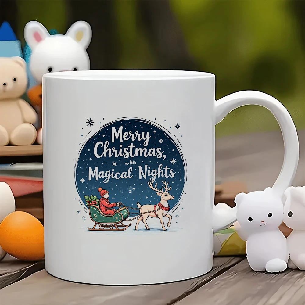 

11oz Christmas Themed Mug + Festive Atmosphere Cup Christmas Gift Kids Cup Family Office Coffee Cup Dreamy Night Sky Gift