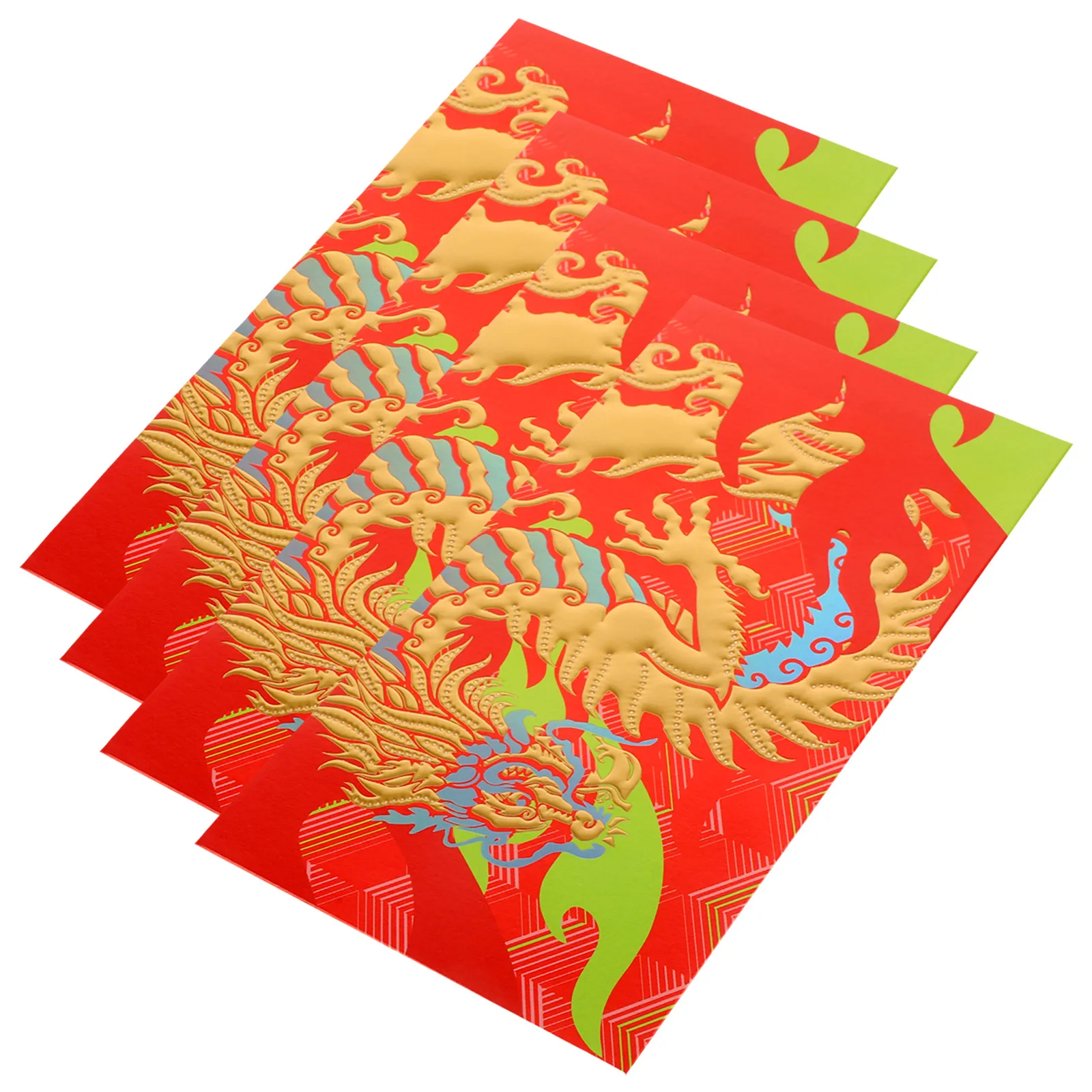 

4pcs Paper Dragon Pattern Lunar New 2024 Festival Gift Money Bags Chinese Packets Lucky Envelope Spring Festival Lucky Money