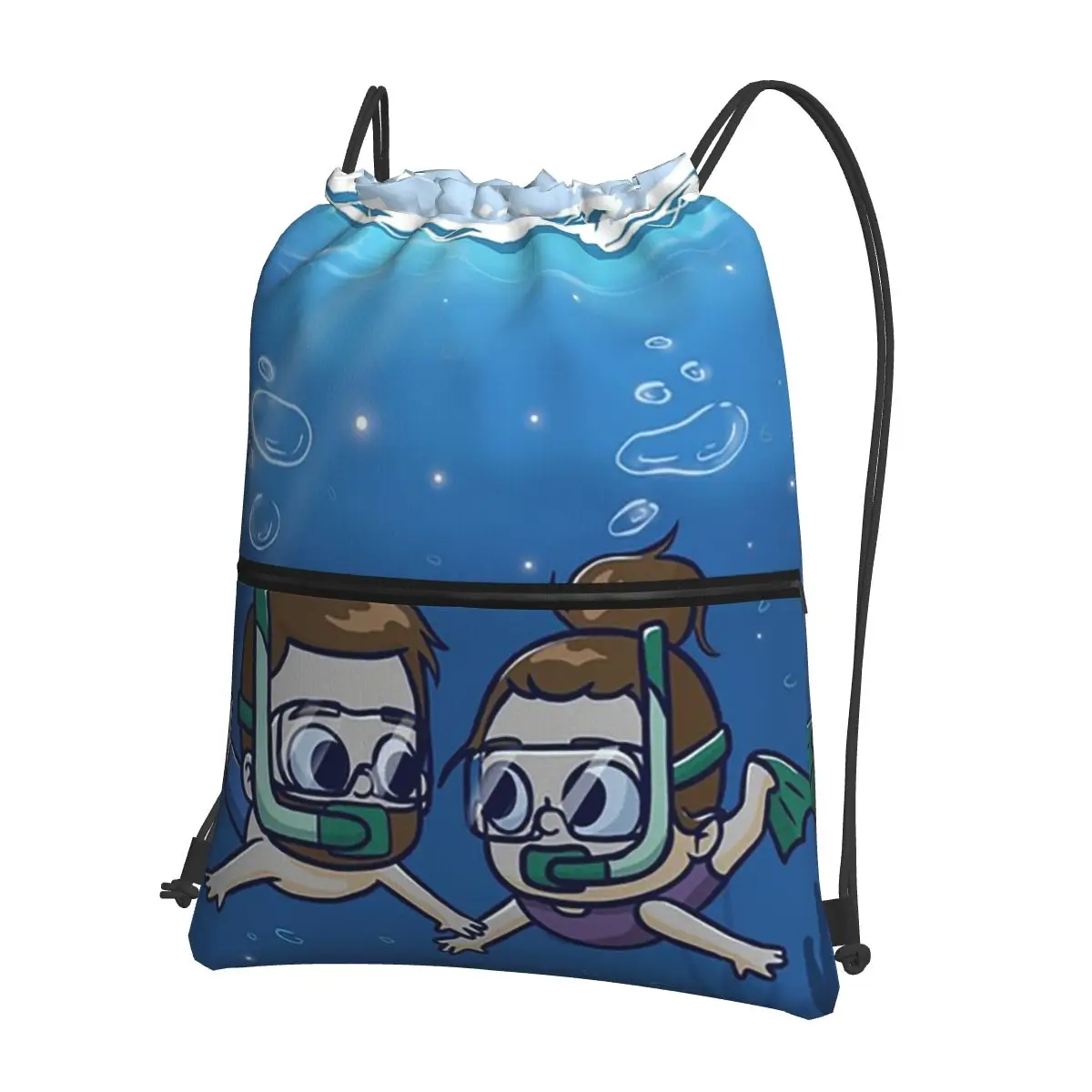 Under Water Couple - Pibubear Backpacks Casual Drawstring Bags Sports Bag Book Bags for Man Woman Students