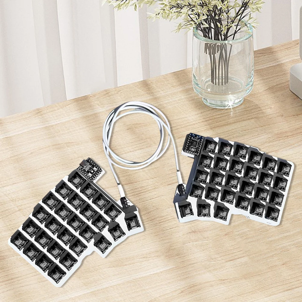 

Silakka54 Split Keyboard Wired Ergonomics Hot Swap Keyboard RP2040zero Support QMK/VIAL Customized Keyboard PC Gamer Accessories