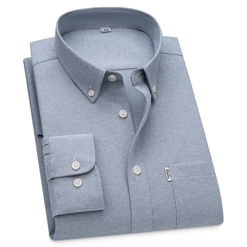 

Шикарные хлопковые рубашки для мужчин, однотонные розовые, желтые, синие, зеленые оксфорды с длинными рукавами, повседневная умная классическая рубашка, верхняя одежда азиатского размера