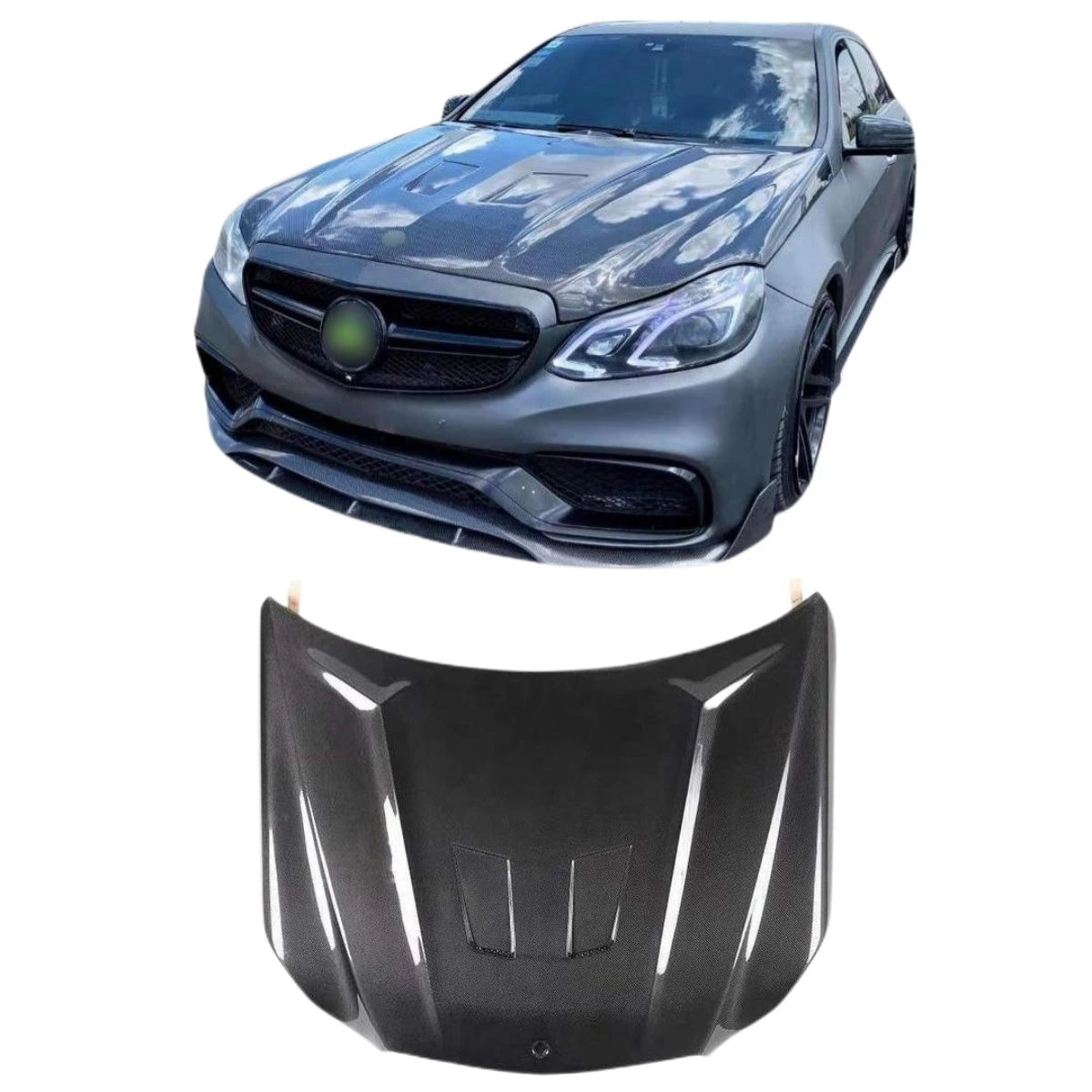 

Carbon Fiber Engine Bonnet for Mercedes Benz E Class W212 AMG Style Carbon Fiber Hood 14-16