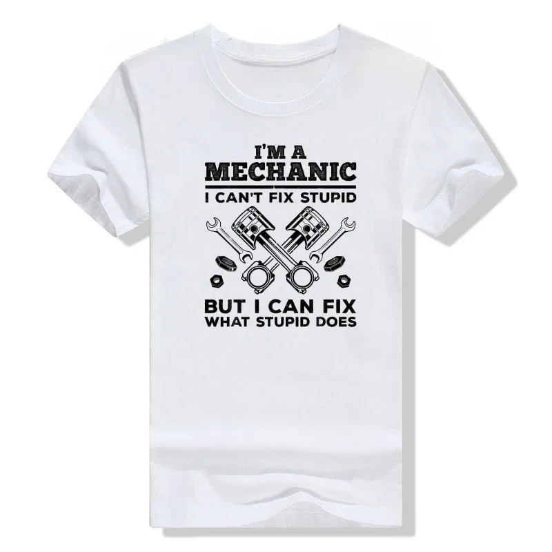 Funny male mechanic Dad Printed shirt Car diesel garage clothes Auto Mechanic accessories short sleeve top