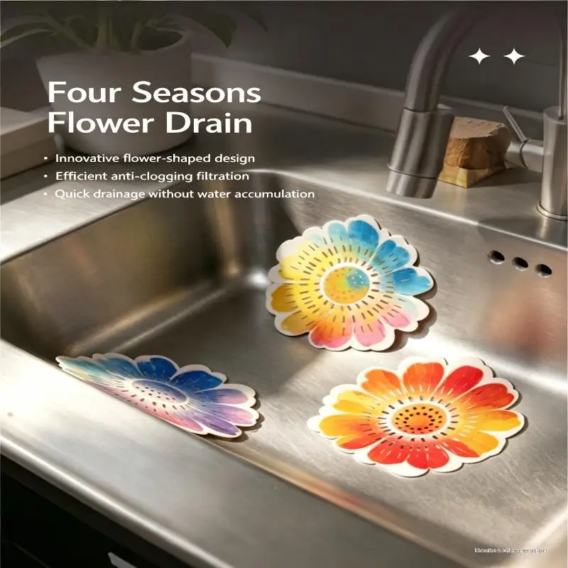 

Sink Drain Hair Catcher With Cover – Anti-Clog Strainer For Bathroom, Kitchen Sink & Shower Floor Drain Efficient Water Flow