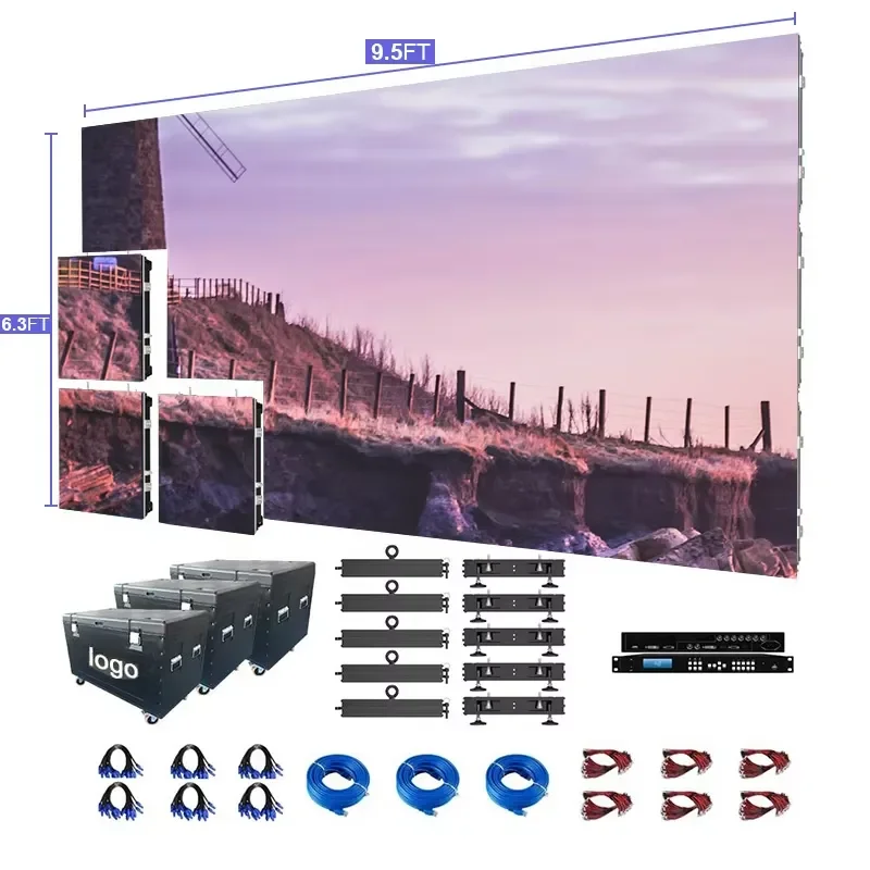 Outdoor Portable P3.91 P3 P4 500x1000mm Magnetic Stage Rental LED Display Screen Indoor 500x500mm LED Screen Display for