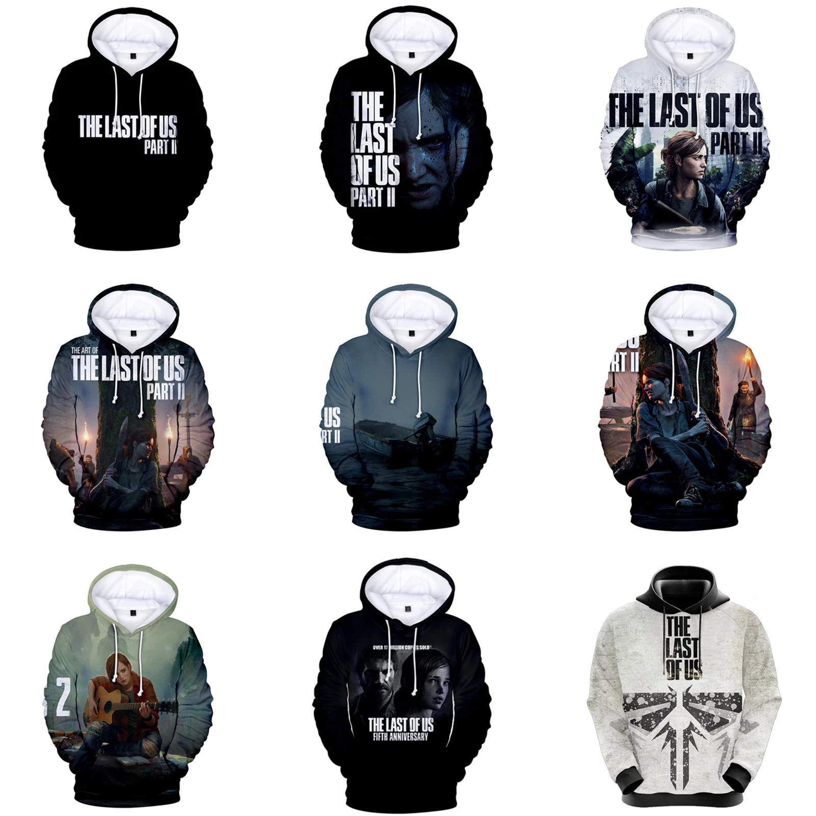 

Ellie Williams Cosplay Hoodie Men Women Joel Miller Costume 3D Printed Hoodie Loose Casual Long Sleeved Halloween Uniform