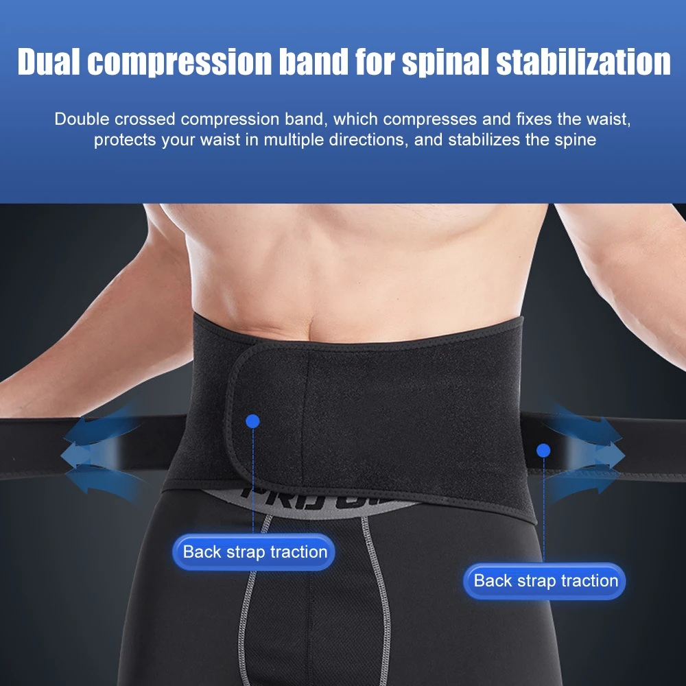 Sports Lightweight Back Brace for Men & Women, Lumbar Pads for Lower Back Pain Relief, Adjustable Waist Support for Back Stress