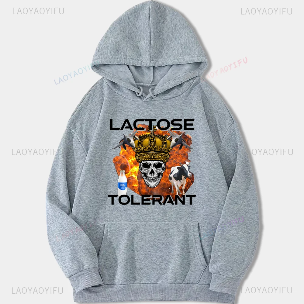 Lactose Tolerant Milk Made Me See The Bones Printed Pullovers Fashion Casual Streetwear Hip-hop Hipster Winter Hot Sale Hoodie